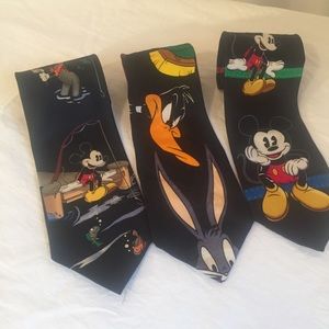 Disney Looney Tunes Mickey Mouse Bugs Bunny Ties